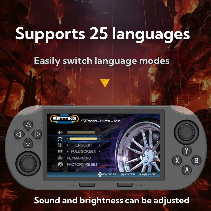 SF3000 Console de jeu vidéo Portable rétro système Linux 4.5 pouces 854*480 écran IPS 3000mAh lecteur vidéo de poche Portable jeux