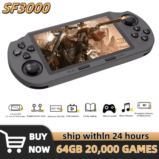 SF3000 Console de jeu vidéo Portable rétro système Linux 4.5 pouces 854*480 écran IPS 3000mAh lecteur vidéo de poche Portable jeux